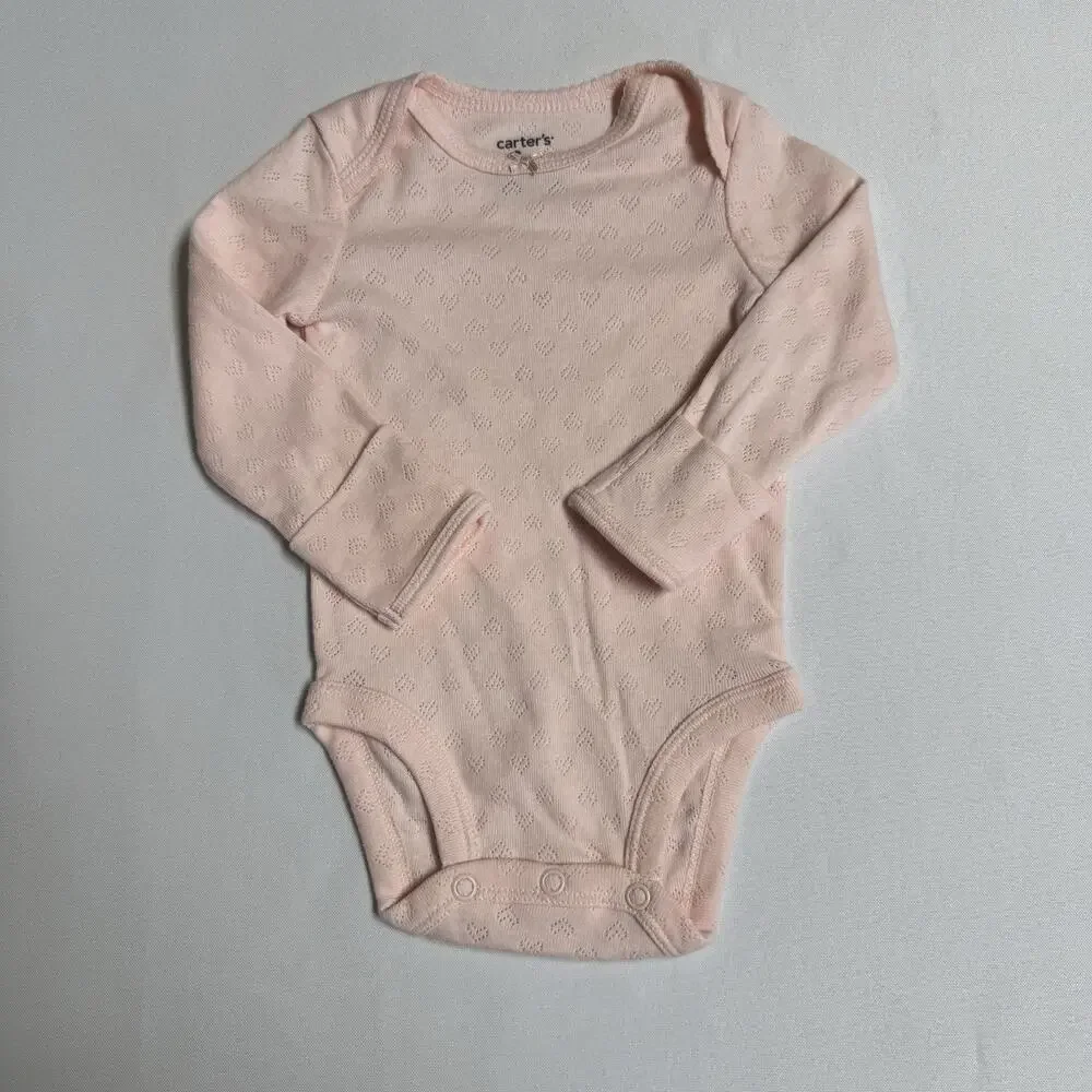 Carter's Long Sleeve Bodysuit Infant Girls Size 3 Months Light Pink